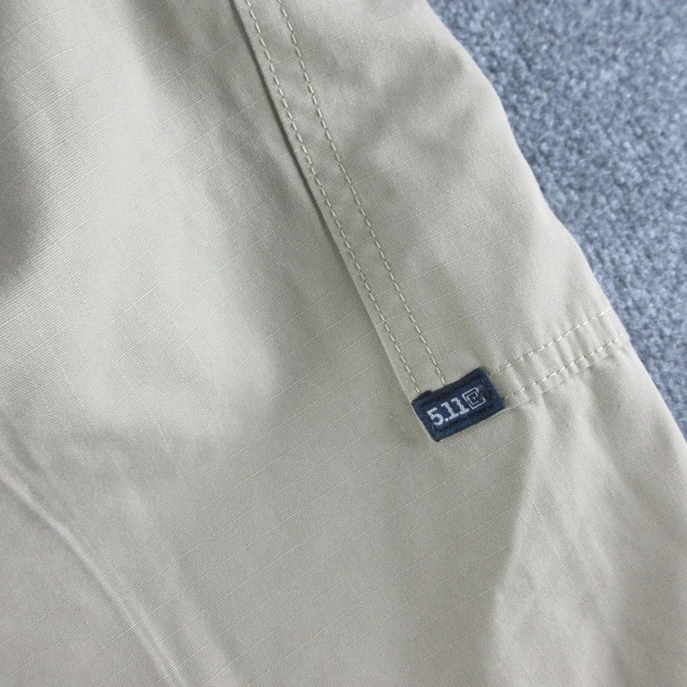 5.11 Tactical Cargo Pants Mens 36x29 Beige Ripstop Elastic Waist Workwear Hiking